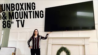 Unboxing LG UHD 86” TV amp Mounting with Sanus Advanced Tilt Wall Mount [upl. by Coit]