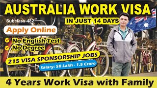 🇦🇺 Get Australia Work Visa Online in 14 Days  215 VISA SPONSORSHIP JOBS  Skill Shortage Visa 🇦🇺 [upl. by Sampson]