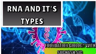 RNA and its types Class 9 amp12th Foundation Biology  by Subhash sir [upl. by Brent]