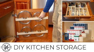 3 Easy DIY Kitchen Organization Projects  Basic Tools [upl. by Esinrahc]