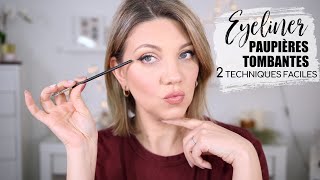 EYELINER PAUPIÈRES TOMBANTES 2 TUTOS FACILES CONSEILS ET ASTUCES  MAKEUP 101 [upl. by Hannavahs]