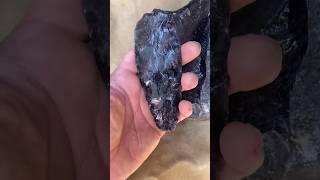 Obsidian biface flintknapping survivalskills primitivetechnology arrowheads stonetools [upl. by Linnet]