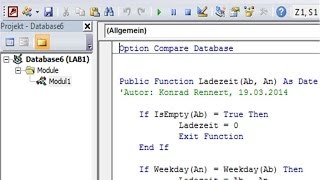 Funktionen zu Excel und Access mit VBA erstellen  Teil4 von 4 [upl. by Mannie596]