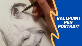 Ballpoint Pen Drawing Tutorial Portrait [upl. by Alaekim580]