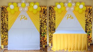 SIMPLE DIY BIRTHDAY BACKDROP IDEAS  HOME PARTY DECORATION IDEAS  Rex Montalbo [upl. by Child736]