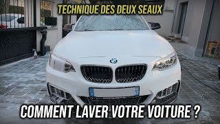 Comment laver sa voiture à domicile  Technique des deux seaux [upl. by Nnaeoj]