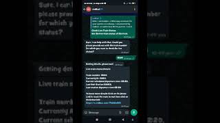 Get quick Live Train Status PNR Seat Availability Instantly via this special WhatsApp AI Chatbot ⚡ [upl. by Atinuhs]