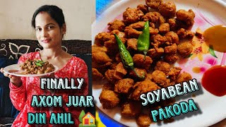 Finally Axom Goi Asu 🏡  Soyabean Pakoda Recipe [upl. by Kermit]