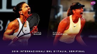 Simona Halep vs Maria Sharapova  2018 Internazionali BNL dItalia Semifinal  WTA Highlights [upl. by Lud]