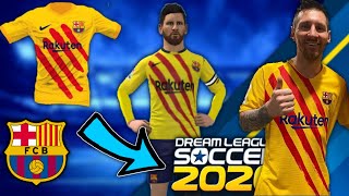 Fc Barcelona Brand New 4th Kits  Nike Senyera Kit  for Dream League Soccer 201920 [upl. by Obeded]