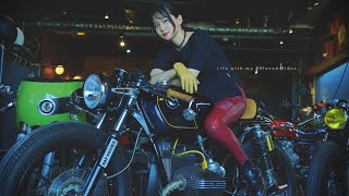 感極まる、新カフェレーサー。｜BMW R100RS HONDA CBX1000 CafeRacer Girl [upl. by Ahtaela867]