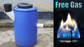 How to use free gas from garbage amp vegetables waste  Biogas plant [upl. by Haeluj]