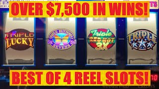 Still think 4 REEL slots never pay JACKPOTS HANDPAYS BIG WINS JUST THE HITS BEST OF 4 REELS [upl. by Nytsirk]