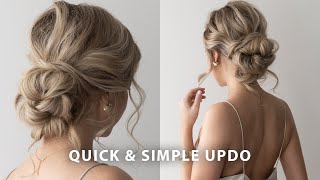 Very Easy Updo Hairstyle  Wedding Bridesmaid Prom [upl. by Eycats]