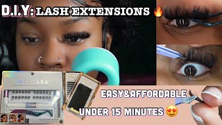 DI￼Y EYELASH EXTENSIONS AT HOME  EASY amp AFFORDABLE KISS FALSCARA TUTORIAL Tymarrahgi💗 [upl. by Cyrus416]