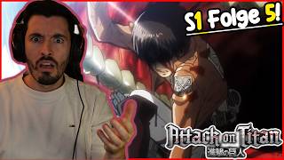 ATTACK ON TITAN STAFFEL 1 FOLGE 5  DAS ENDE VON EREN DAS KANN NICHT SEIN  REAKTION VIDEO [upl. by Dorrehs]