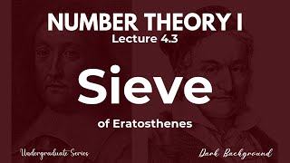 First Course in Number Theory  Lecture 43 Sieve of Eratosthenes [upl. by Octave]