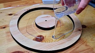 Wall Clock of Wood and Epoxy with LED Solar Eclipse [upl. by Bil238]