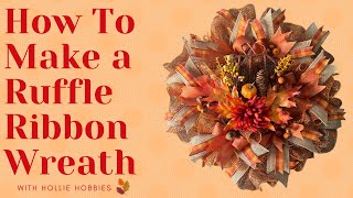 Fall WreathsFall Wreath MakingFall WreathDeco Mesh WreathsDIY Fall WreathRibbonWreathFall 2023 [upl. by Vlad]