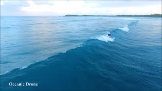 Surfing alone in a Caribbean island  drone view [upl. by Llenod]