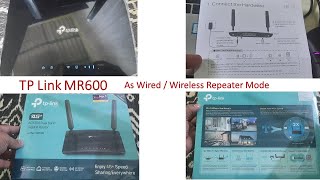 TPlink Archer MR600 as WiredWireless Repeater Mode [upl. by Cuttler]