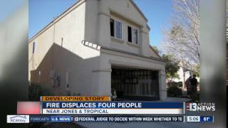 4 displaced in northwest Las Vegas house fire [upl. by Anaile]