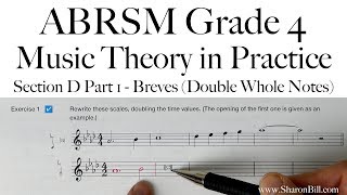 ABRSM Grade 4 Music Theory Section D Part 1 Breves  Double Whole Notes with Sharon Bill [upl. by Stargell]