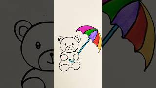 Teddy bear drawing easy shortsfeed [upl. by Airotciv]