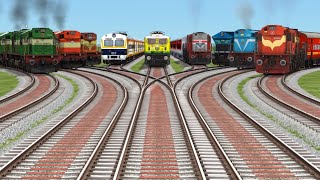 9️⃣ TRAINS CROSSING FOR RISKY🚭 RAILROAD TRICKS DAIMOND RAILROAD TRACKStrain Sim world4 [upl. by Clifton605]