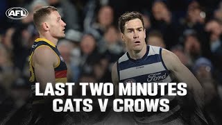 Last Two Minutes Geelong Cats v Adelaide Crows  Round 21 2024  AFL [upl. by Ahsitam]