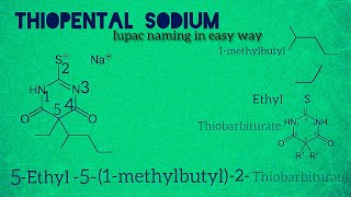 Chemical naming of Thiopental sodium in full details IUPAC THIOPENTAL SODIUM PHARMACEUTICALCHEMISTRY [upl. by Pavyer]