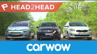 Volkswagen Touran vs Citroen Grand C4 Picasso vs Kia Carens 2017 review  Head2Head [upl. by Teresita]