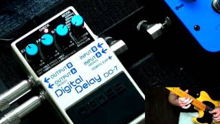 BOSS DD7 Digital Delay Pedal in Stereo with Two Amps [upl. by Vania166]