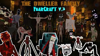 quotFEARCRAFT v3 JUMPSCARE UPDATEquot MCPE Addon  More Dwellers Family  Mod Showcase Creepypasta [upl. by Shulins]