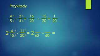 Odejmowanie ułamków zwykłych [upl. by Page]