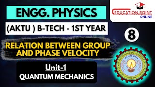 Lec 8  Relation between Group and Phase Velocity  Engineering Physics AKTU BTech 1st Year [upl. by Agee]