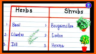 Shrubs plant name in English and herbs plant name in English [upl. by Corbie]