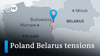 Poland reinforces border troops claims airspace incursion by Belarusian military helicopters [upl. by Neik]