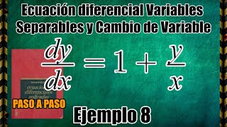 Ecuaciones Diferenciales Variables Separables y Cambio de Variable Solucionario M Spiegel Inciso 1 [upl. by Aicilra]