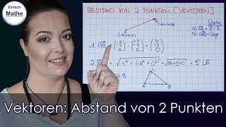 Vektoren  Abstand von zwei Punkten berechnen by einfach mathe [upl. by Whalen]