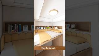 nice idea for small room 👍💯 homedecor interiordesign bedroomdesign animation [upl. by Cela]