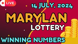 Maryland Midday Lottery Results For  14 Jul 2024  Pick 3  Pick 4  Pick 5  Powerball Cash4life [upl. by Nemhauser]