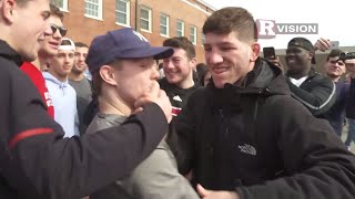 Fans Welcome Back Rutgers Wrestling to College Ave Gym [upl. by Hamal]