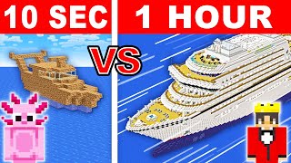 10 Seconds vs 1 Hour  Yacht House Build Challenge in Minecraft [upl. by Jacky991]