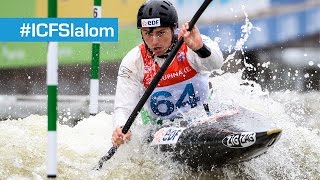 K1 Men Heat 1 Slalom  Even Bibs Numbers  Prague 2015 [upl. by Damien]