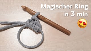 ❤️Magischer Ring häkeln  Ganz Einfach  Fadenring Magic Ring [upl. by Micheil]