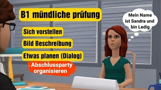 Mündliche Prüfung deutsch B1  sich vorstellen Bild beschreiben und gemeinsam etwas planen Dialog [upl. by Enamart]