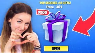 GIFTING Fortnite Skins to GIRLFRIEND [upl. by Neeneg]