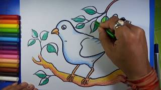 Easy amp Simple Bird Drawing [upl. by Tad]