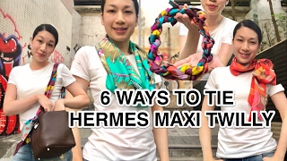 6 WAYS TO TIE AN HERMES MAXI TWILLY [upl. by Priscella]